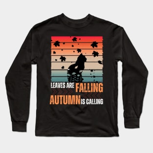 Autumn/Fall Orange Cat Long Sleeve T-Shirt